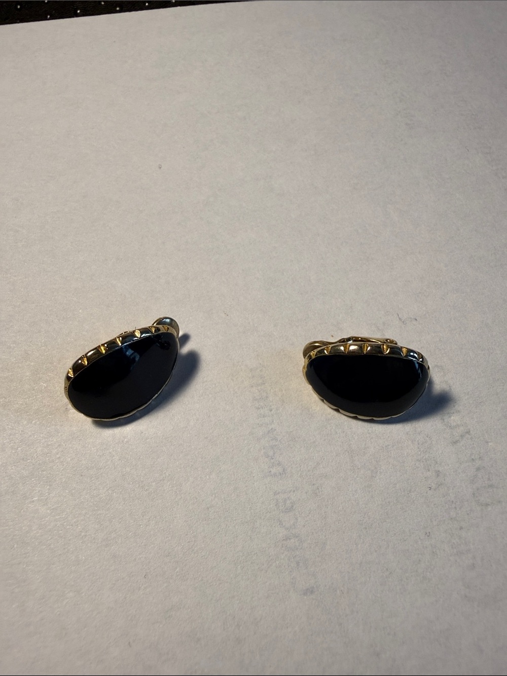 Elegant Navy blue and Gold Oval Stud Earrings - Women Jewelry